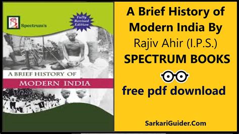 A Brief History of Modern India By Rajiv Ahir -Spectrum Books -free pdf