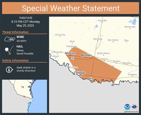 City of McAllen, TX on Twitter: "RT @NWSBrownsville: A special weather ...