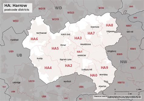 Map of HA postcode districts – Harrow – Maproom