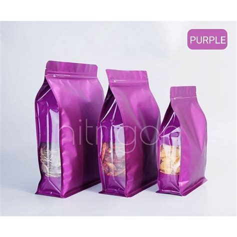 Matt Purple Colour Thick Aluminium Plastic Window Ziplock Food Grade Packaging Bag Makanan ...