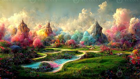 A fantasy world in alien landscape, surreal, ultra detailed, stunning, colorful, digital art ...