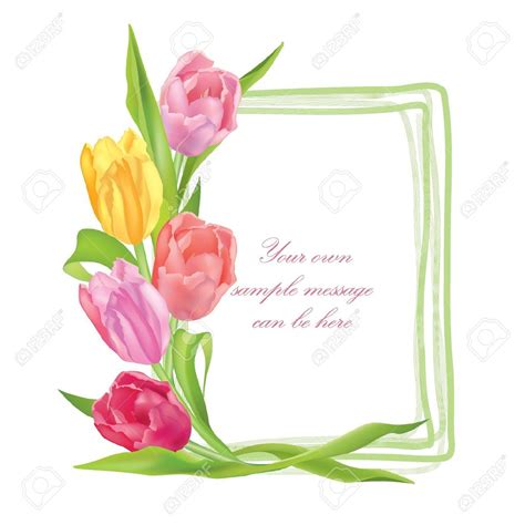 tulip border - Google Search | Tarjeta de felicitación, Marcos con flores, Tarjeta