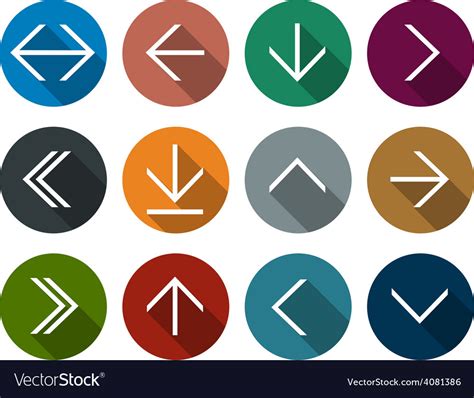 Flat arrow icons Royalty Free Vector Image - VectorStock