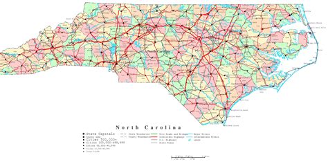 North Carolina Printable Map