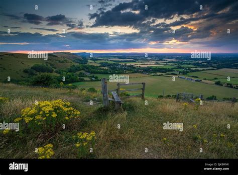 The South Downs countryside at Devil's Dyke near Brighton in East ...