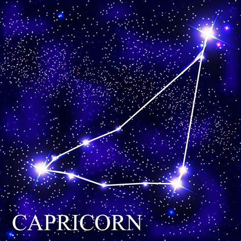 Capricorn Zodiac Sign with Beautiful Bright Stars on the Background of ...