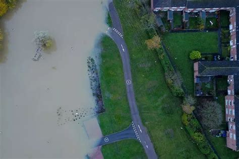 Tewkesbury flooding from above revealed in these aerial pictures as ...