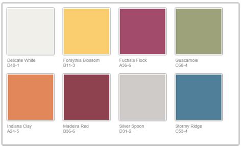 Olympic Paint Colors Chart