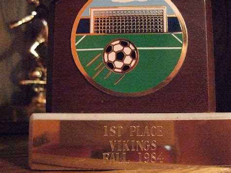 Soccer trophy: 1st Place, Vikings, Fall 1984 | In your face,… | Flickr