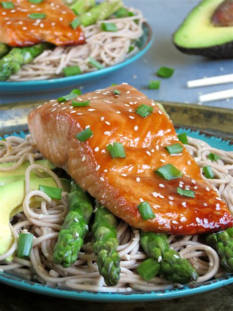 Baked Teriyaki Salmon With Soba Noodles - Yummy Addiction