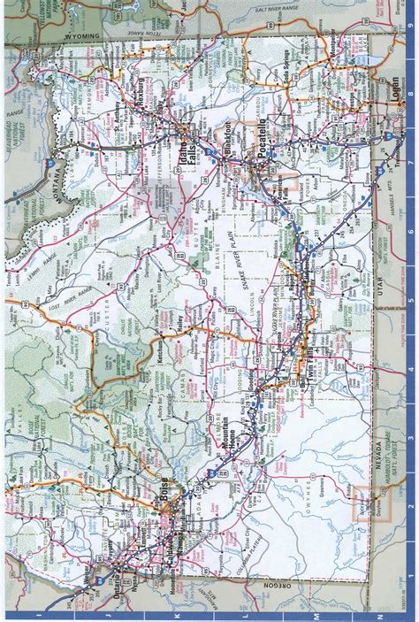 Large Detailed Elevation Map Of Idaho State With Roads | Images and Photos finder