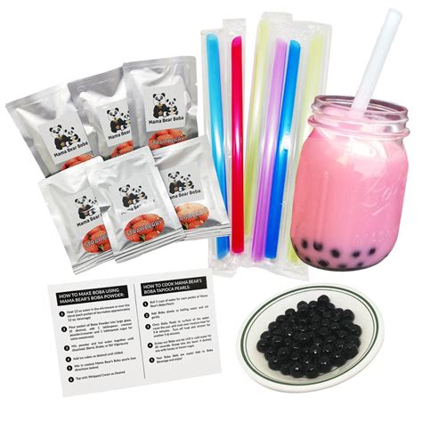 Instant Boba Kit STRAWBERRY Flavor Boba Bubble Tea Kit Make Your Own DIY - Etsy