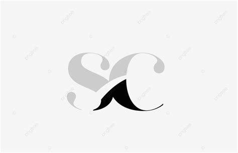 Design Of A Black And White Iconic Logo For The Alphabet Letter Sc Vector, Company, Icon, Brand ...