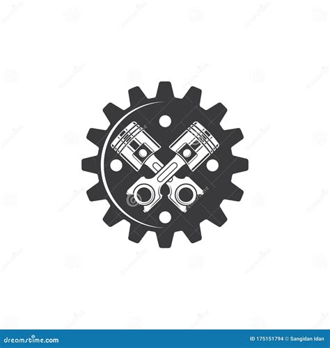 Piston Gear Vector Icon Illustration Design Stock Vector - Illustration of shirt, evil: 175151794