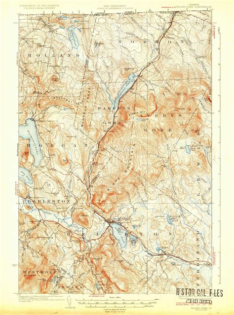 Island Pond, Vermont 1926 () USGS Old Topo Map Reprint 15x15 VT Quad 337994 - OLD MAPS