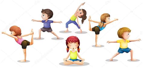 Children stretching — Stock Vector © interactimages #51971639