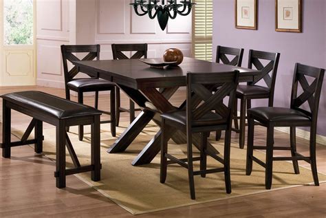 Winners Only Edgewater 8 Piece Counter Height Dining Set with Bench | Dunk & Bright Furniture ...