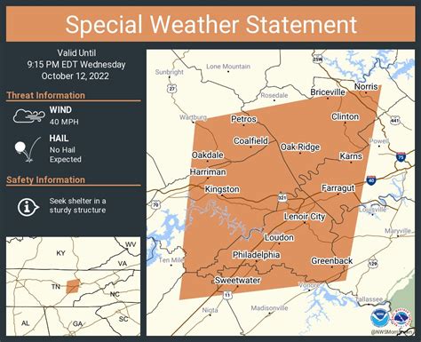 NWS Morristown on Twitter: "A special weather statement has been issued for Oak Ridge TN ...