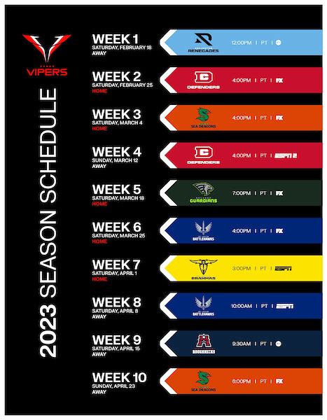 XFL Announces 2023 Opening Weekend Schedule Headlined by Vipers vs - oggsync.com