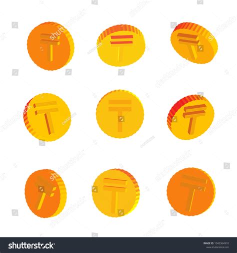 Golden Coins Tenge Symbols Stock Vector (Royalty Free) 1043364910 ...