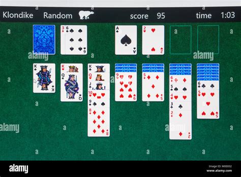 Computer screenshot of Microsoft solitaire game collection - Klondike ...