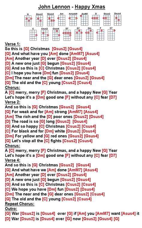 John Lennon - Happy Xmas [War Is Over] [2] | Guitar chords for songs ...