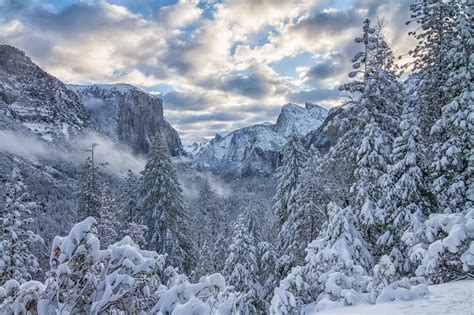 #942092 USA, Yosemite National Park, Sierra Nevada, snow, mountains ...