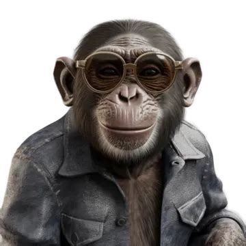 Funny Portrait Of Monkey Glasses, Chimpanzee, Monkey, Animal PNG Transparent Clipart Image and ...