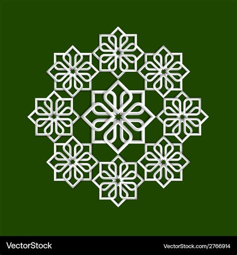 3d flower pattern in arabic style Royalty Free Vector Image