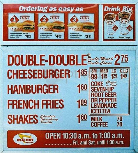 Menu of In-N-Out Burger in Carson City, NV 89705