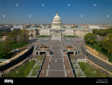 Aerial View Of Us Capitol Building High Resolution Stock Photography ...