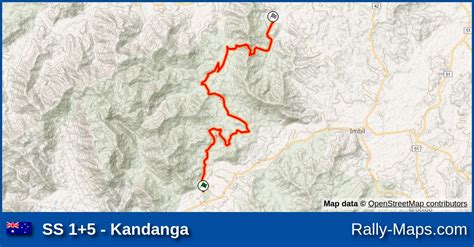 SS 1+5 - Kandanga stage map | Rally of Queensland 2016 [APRC] 🌍 | Rally-Maps.com