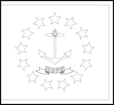 Rhode Island Flag Coloring Page – State Flag Drawing – Flags Web