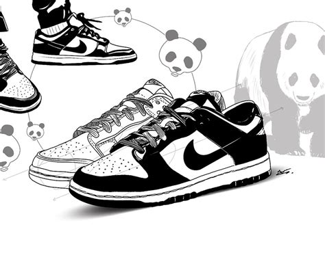 Nike Dunk Low ''Panda'' Product Concept & Design Sketch on Behance