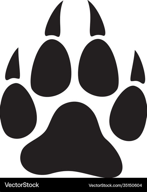 Wolf paw print Royalty Free Vector Image - VectorStock