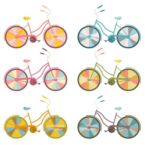 Colorful Bike Clip Art Clipart Set Personal and Commercial Use - Etsy