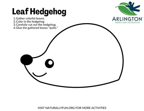 Printable Outline Hedgehog Template