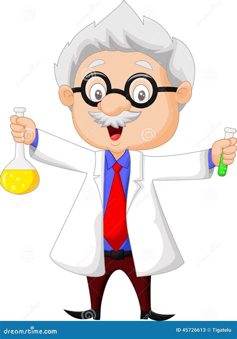 Cartoon Scientist Holding Chemical Flask Stock Vector - Image: 45726613