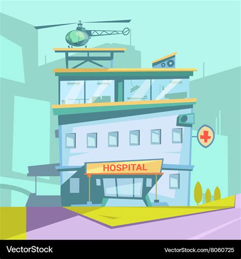 Hospital cartoon background Royalty Free Vector Image