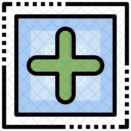 Add Button Icon - Download in Colored Outline Style