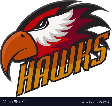 Professional sports logo hawks Royalty Free Vector Image