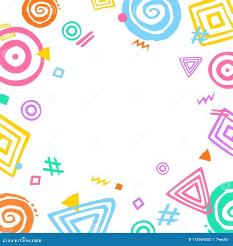 Abstract Different Shapes Border Frame Fun Background with Place for ...