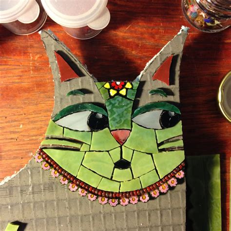 Christine Brallier Art: Mosaic cats in progress