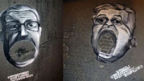 Urals Street Artists Mock Officials With Caricatures