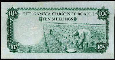 Gambia currency board - 10 shillings - (1965-1970 issue)|World ...