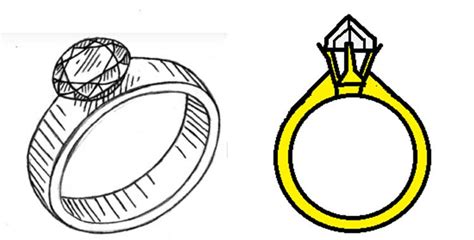 Ring Drawing: Easy, Simple, With Diamonds and Step by Step