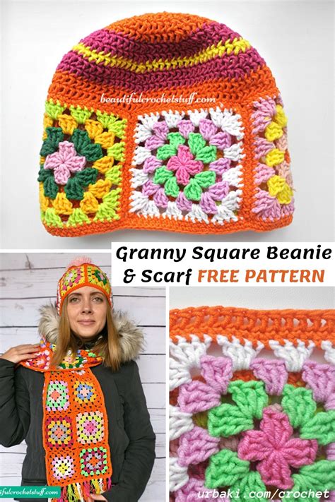 Granny Square Beanie and Scarf Free Pattern