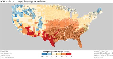 National Climate Assessment map shows uneven impact of future global warming on U.S. energy ...