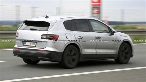 Skoda Enyaq Electric SUV Spied Wearing Deceptive Camouflage