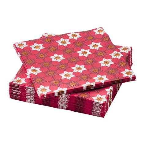 VINTERFINT - paper napkin, floral pattern red, 24x24 cm | IKEA Hong ...